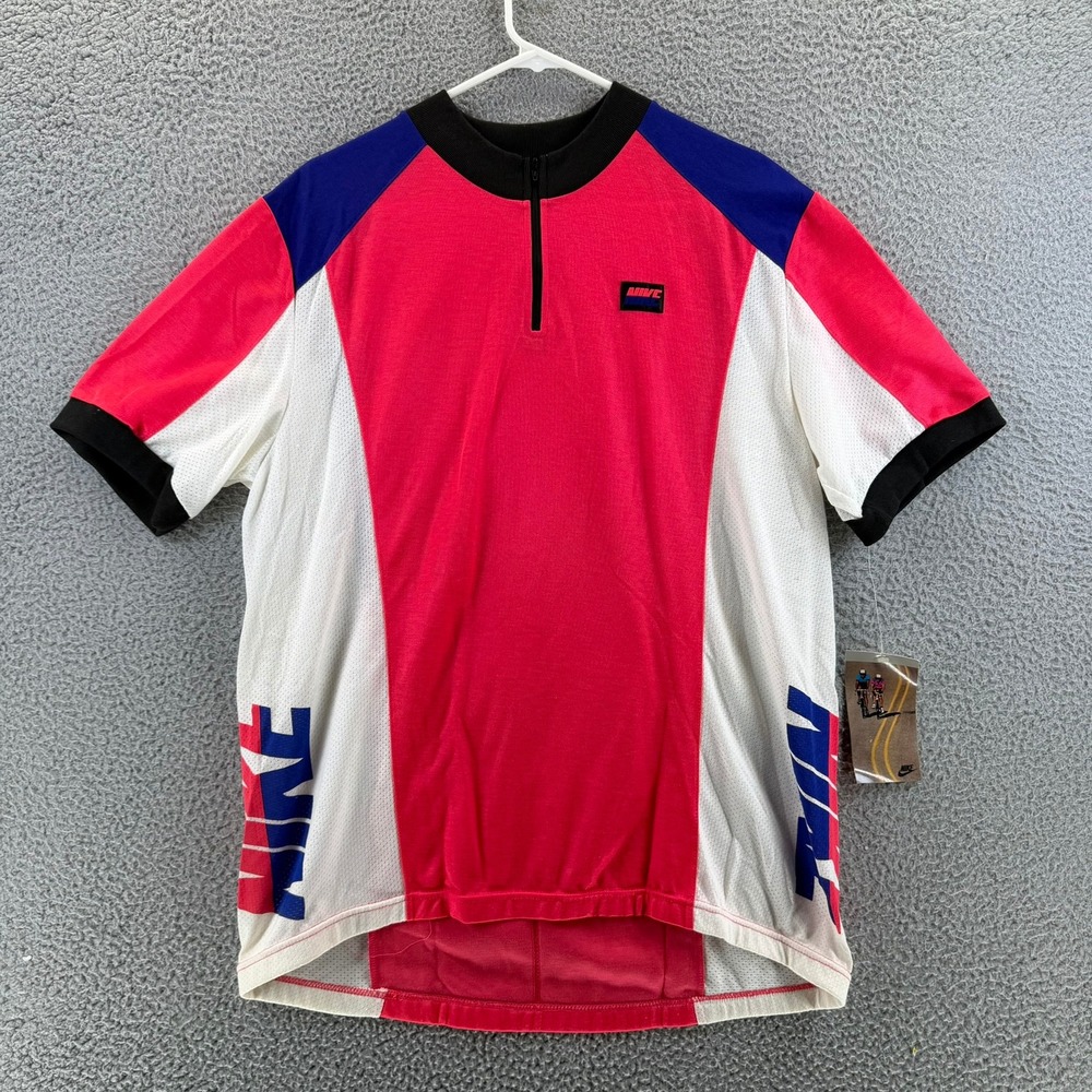 Vintage Nike Cycling Jersey Mens XL Red White Blue Colorblock 1HQ845 NWT 90s